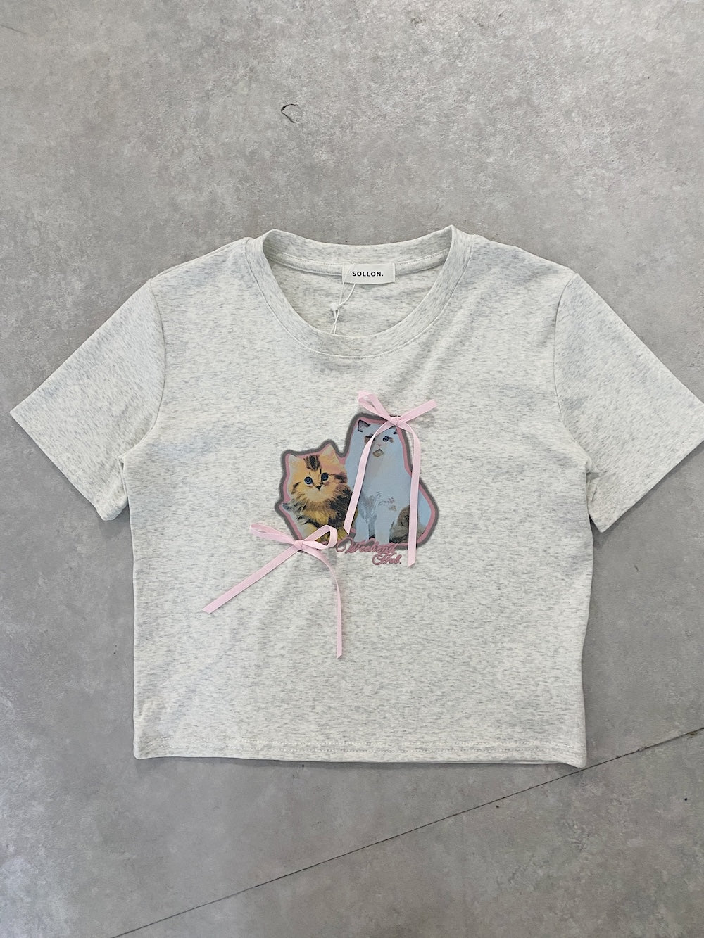 <SL2252606> キャットリボンTシャツ
