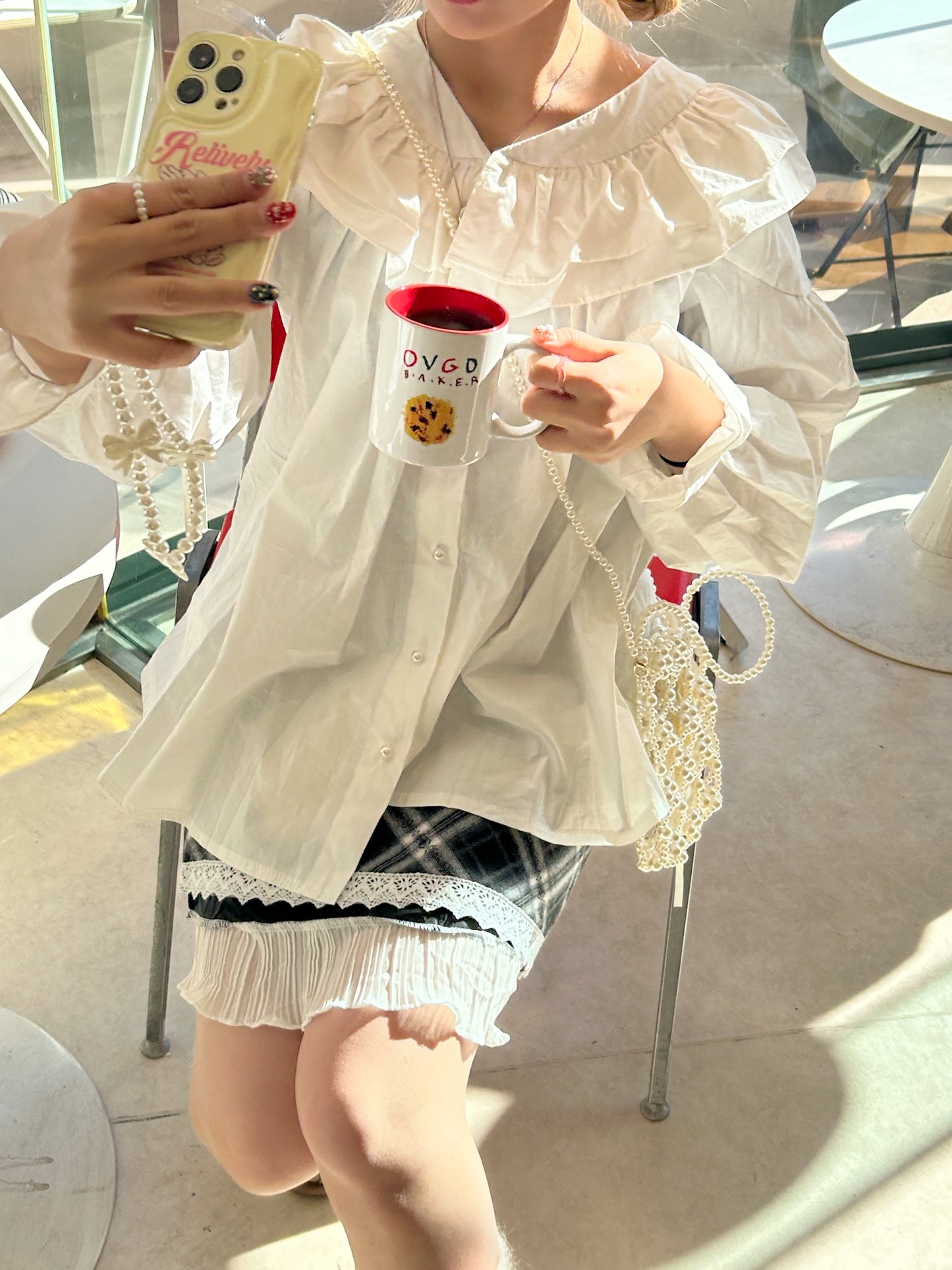 <SL2234627> ダブルフリルカラーチュニック