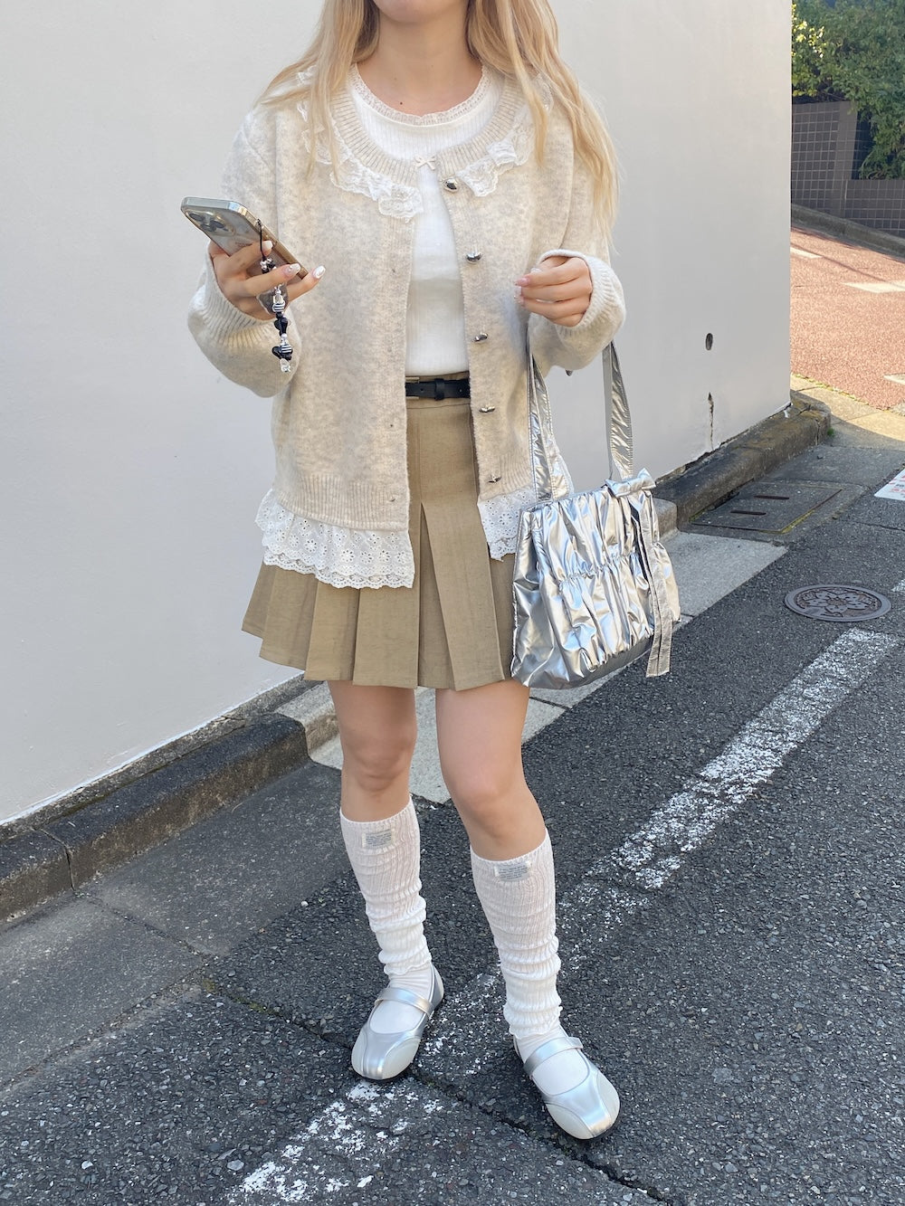 <SL2244663> sweetie lace hem cardigan