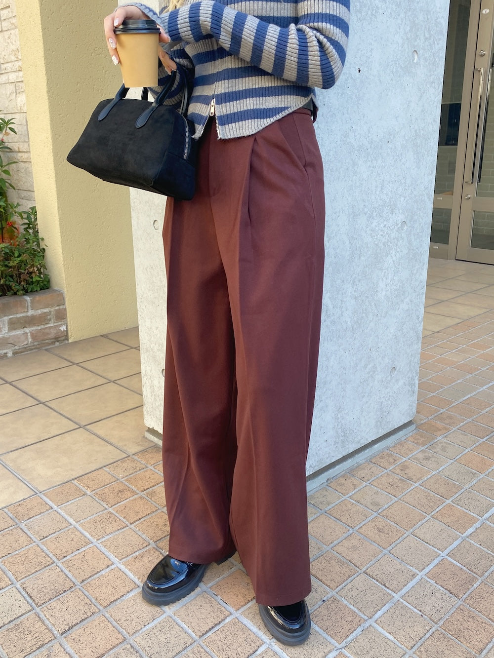 <SL2244630> ベルト付きシンプルスラックス