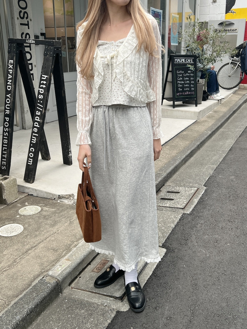 <SL2251628> レースフリルカーディガン