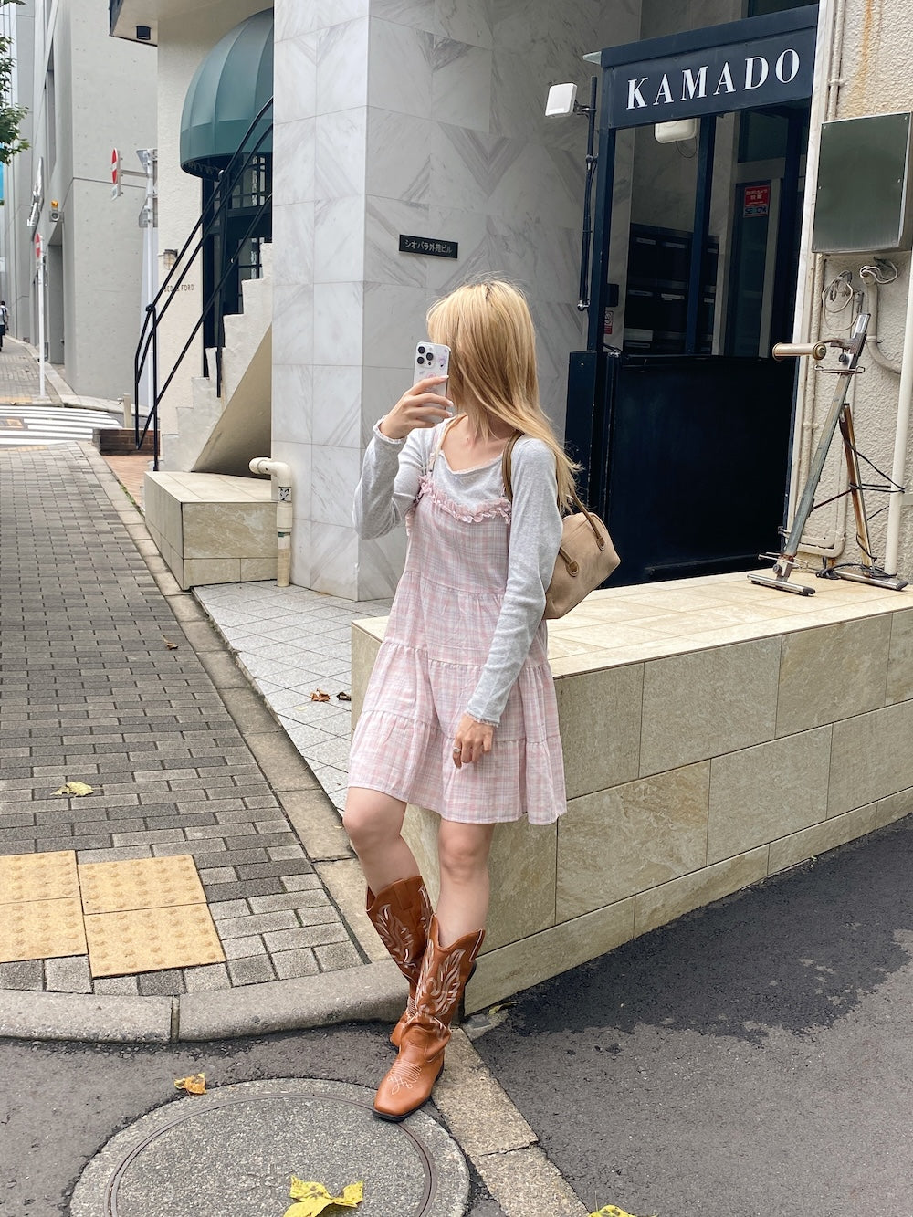 <SL2243604> チェックフリルティアードチュニック