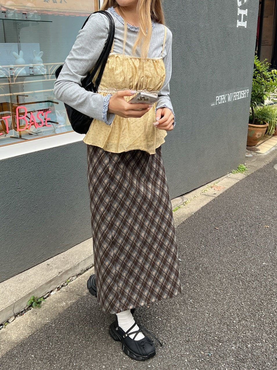 <SL2243627> ペンシルチェックスカート