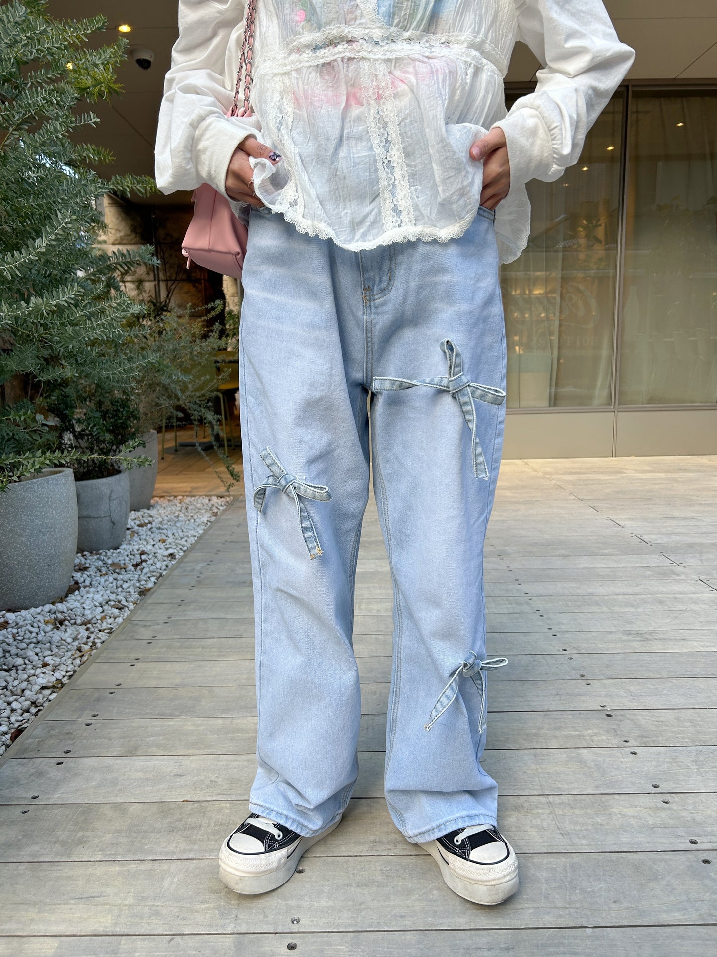 <SL2234658> ribbon point denim