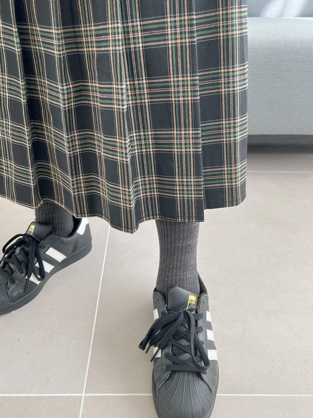 <SL2244656> ロングチェックプリーツスカート