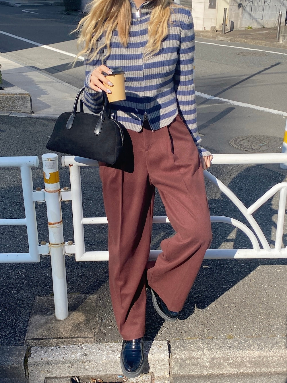 <SL2244630> ベルト付きシンプルスラックス
