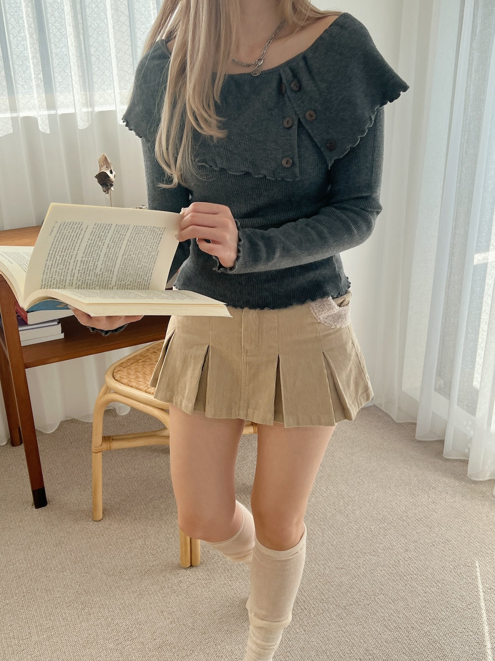 <SL2244664> プレッピープリーツミニスカート