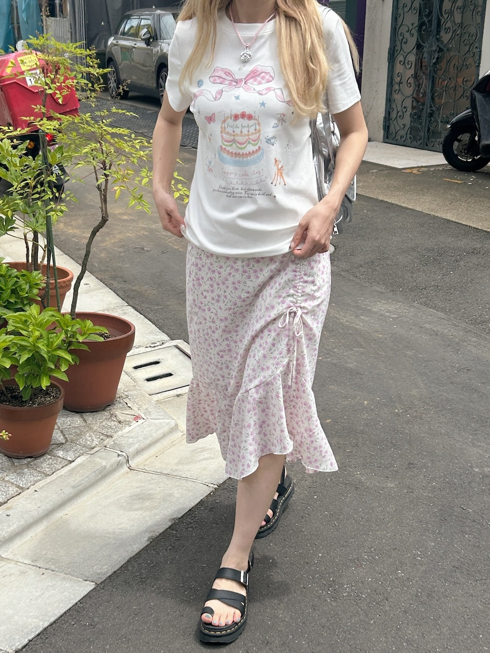 <SL2242674> 小花柄サイドドロストスカート