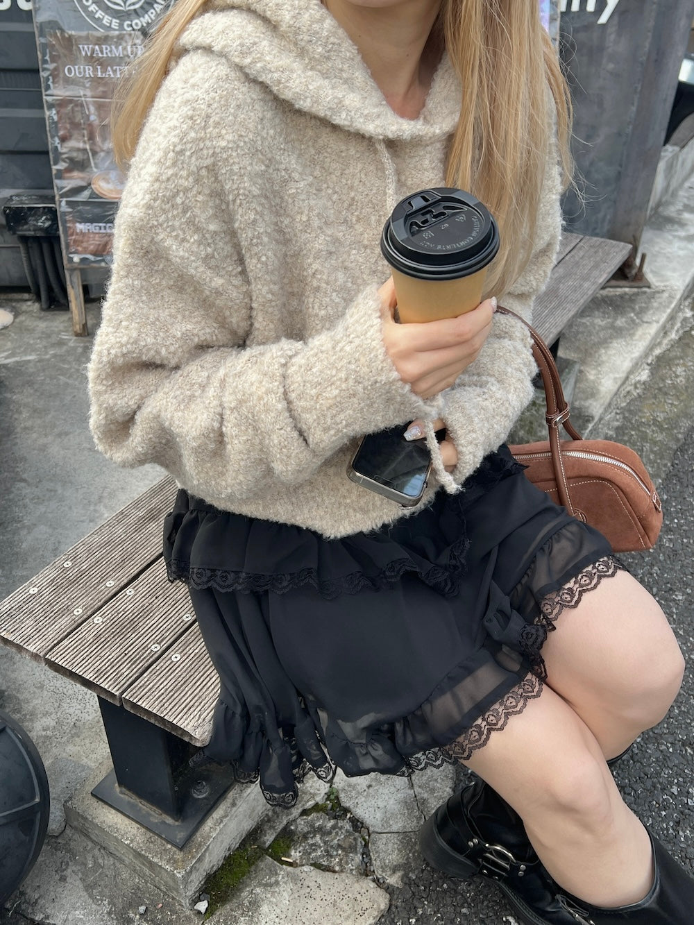 <SL2244643> フーディーモヘアニット