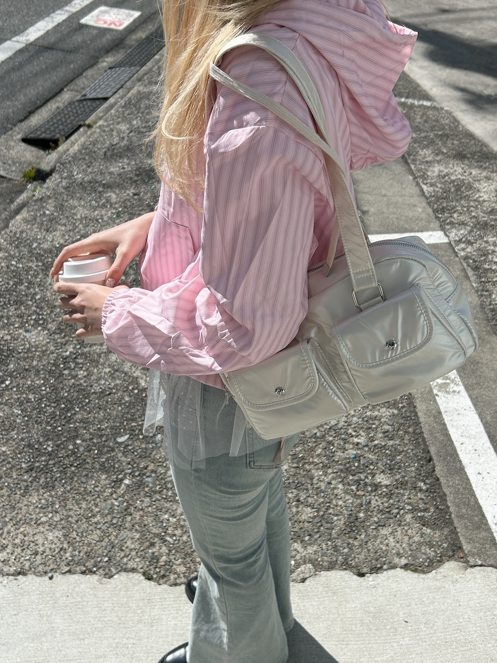<SL2251669> ストライプハーフジップパーカー