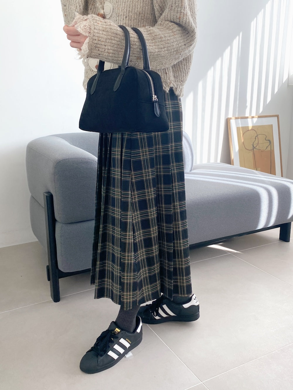 <SL2244656> ロングチェックプリーツスカート
