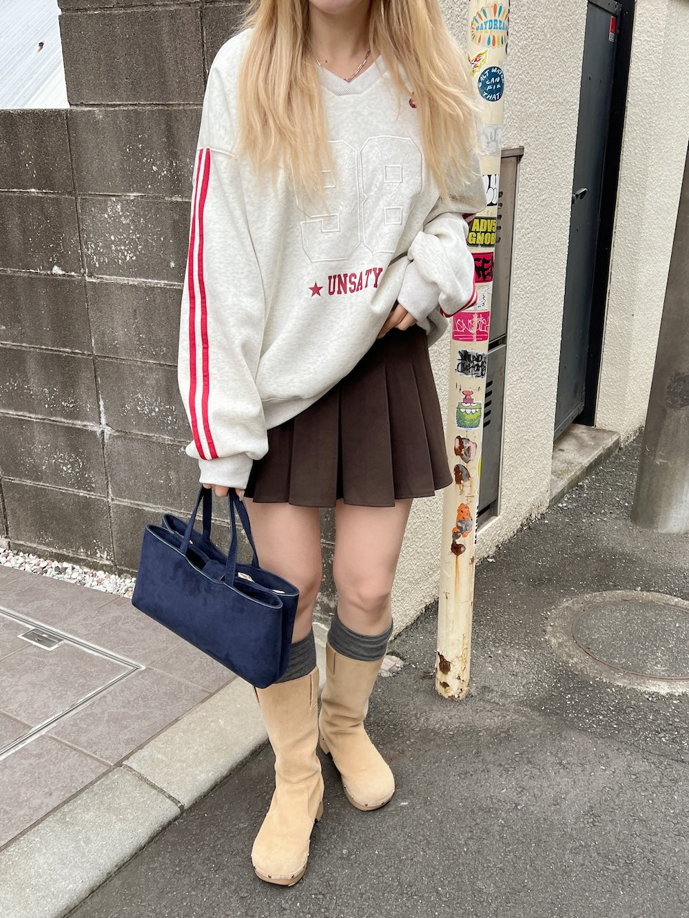 <SL2244629> 裏起毛レースナンバリングスウェット