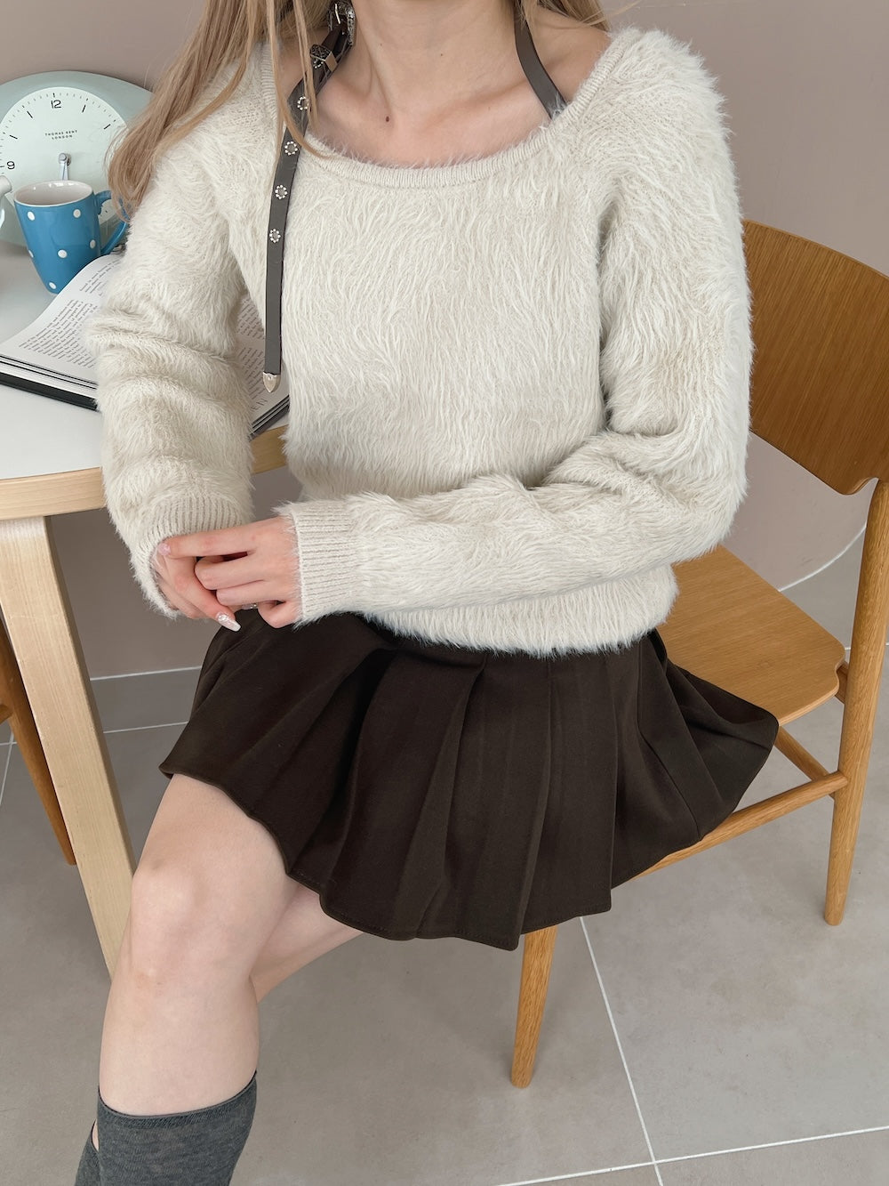 <SL2244658> ストラップヴィンテージシャギーニット