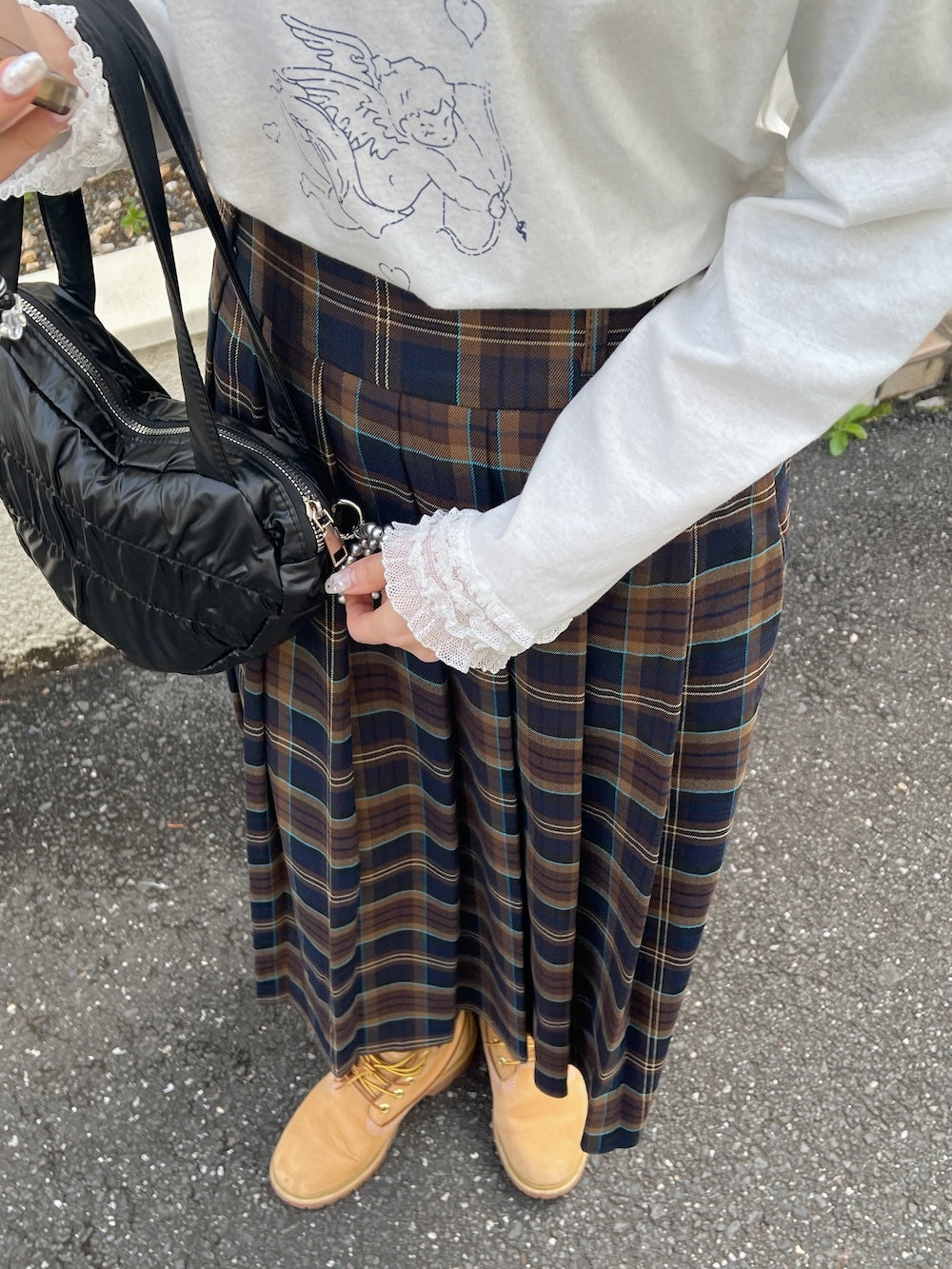 <SL2244656> ロングチェックプリーツスカート