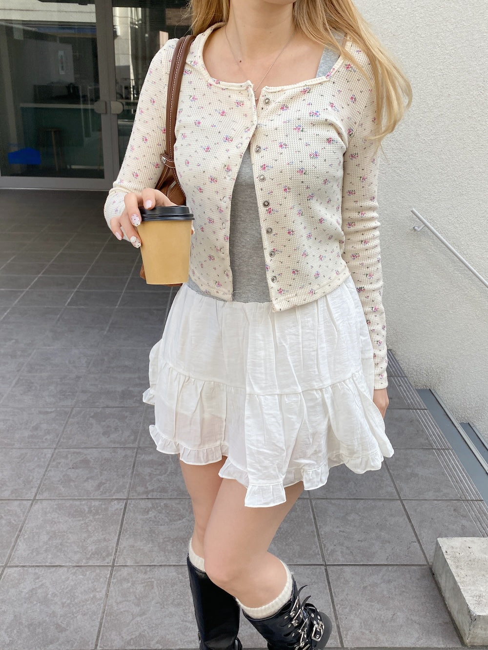 <SL2223719> レトロフラワーワッフルTOPS