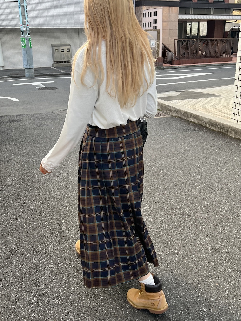 <SL2244656> ロングチェックプリーツスカート