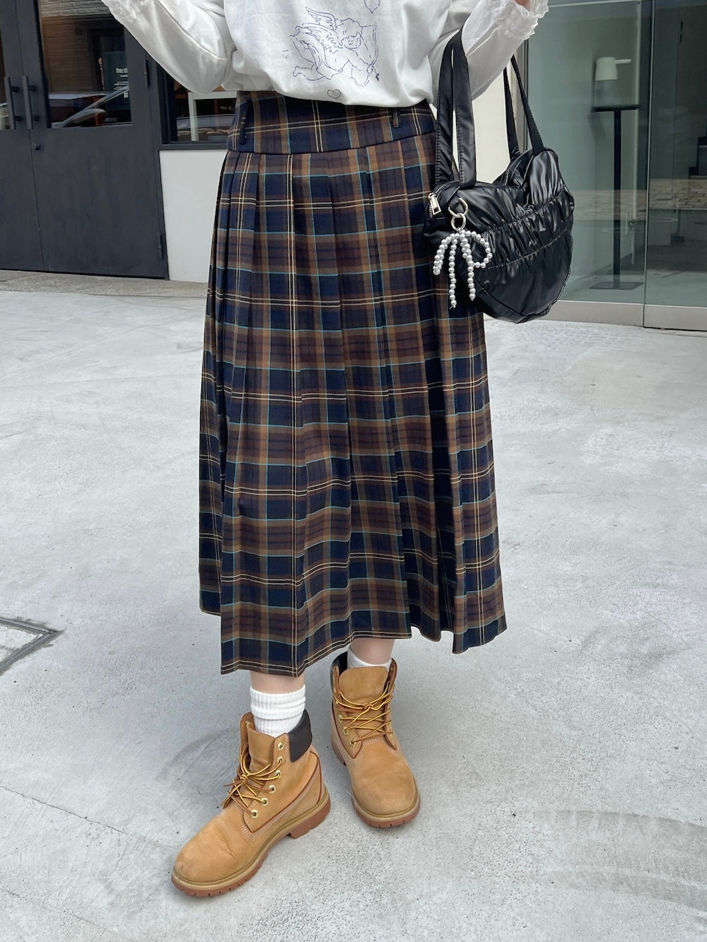 <SL2244656> ロングチェックプリーツスカート