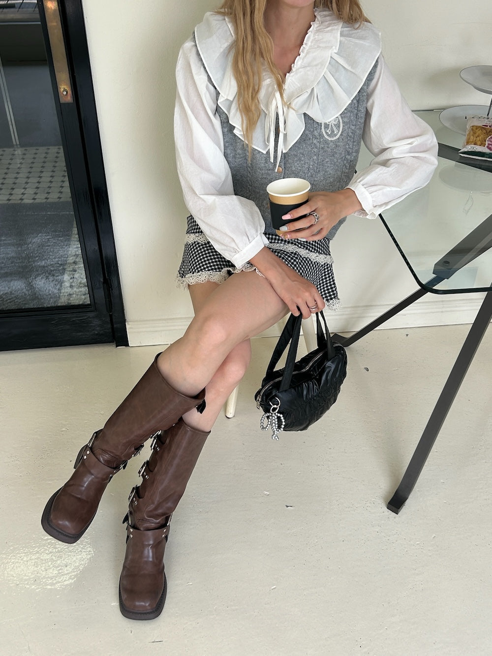 <SL2241624> double frill collar vintage blouse