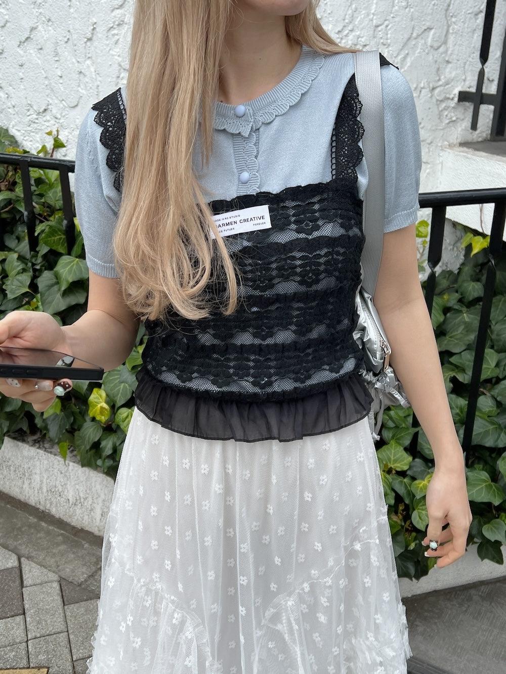 <SL2252604> フリルヘムカーディガン