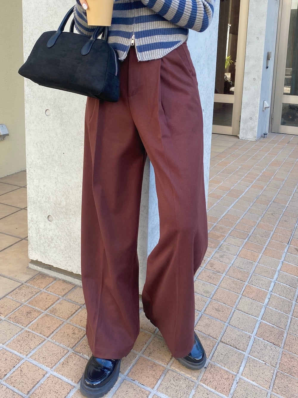 <SL2244630> ベルト付きシンプルスラックス