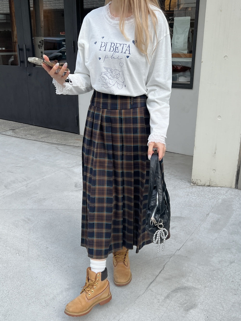 <SL2244656> ロングチェックプリーツスカート