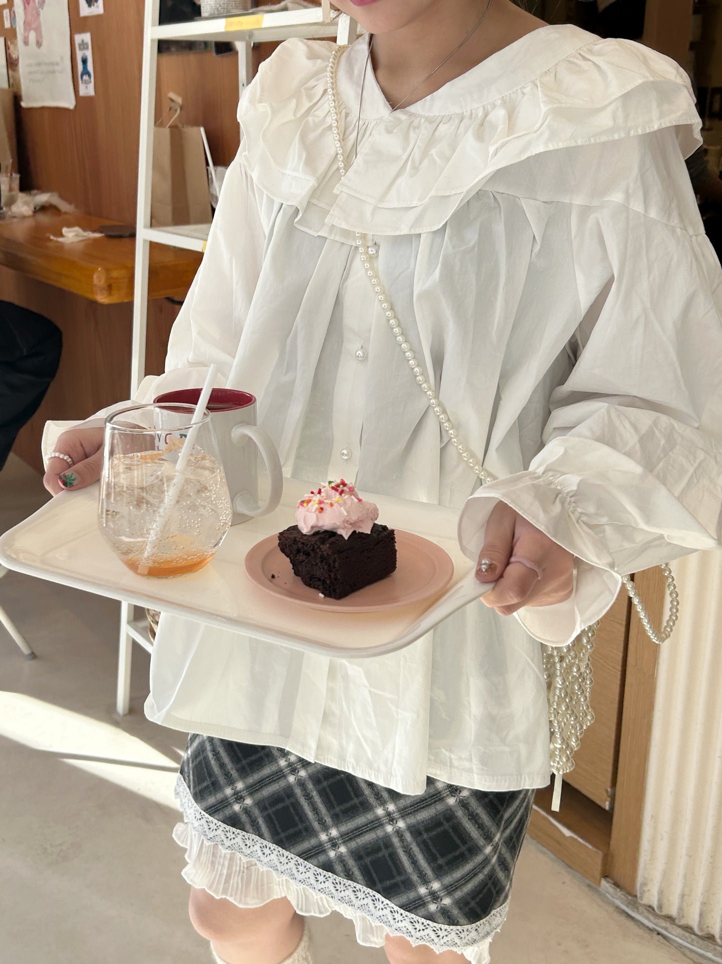 <SL2234627> ダブルフリルカラーチュニック