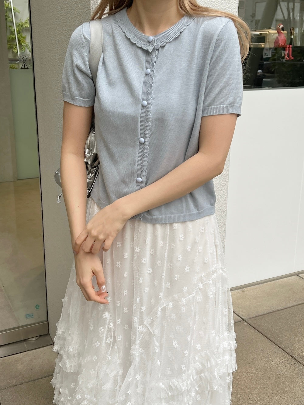 <SL2252604> フリルヘムカーディガン