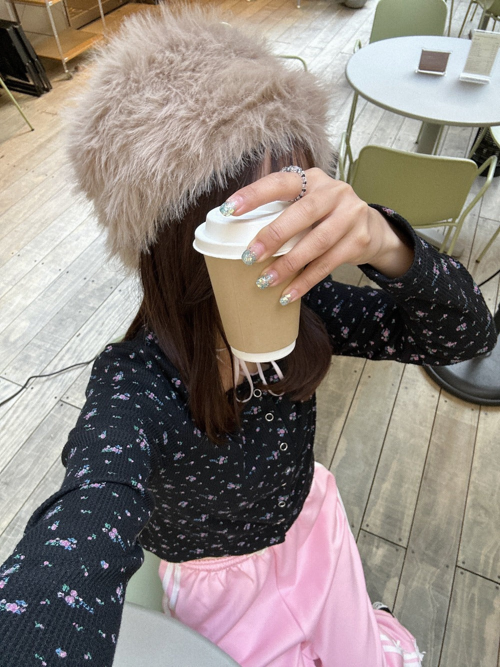 <SL2223719> レトロフラワーワッフルTOPS