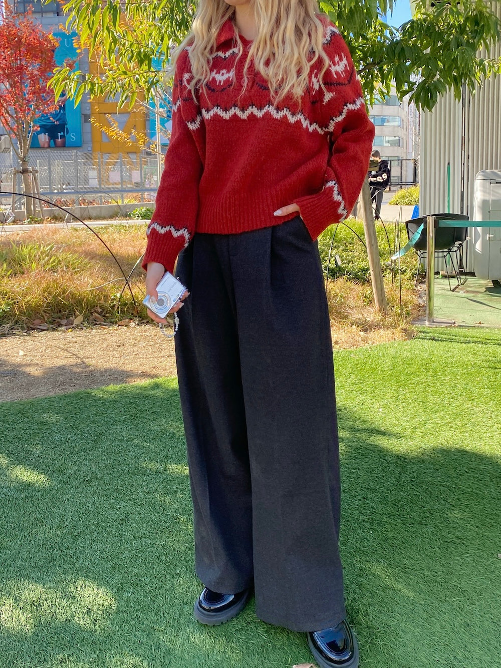 <SL2244630> ベルト付きシンプルスラックス
