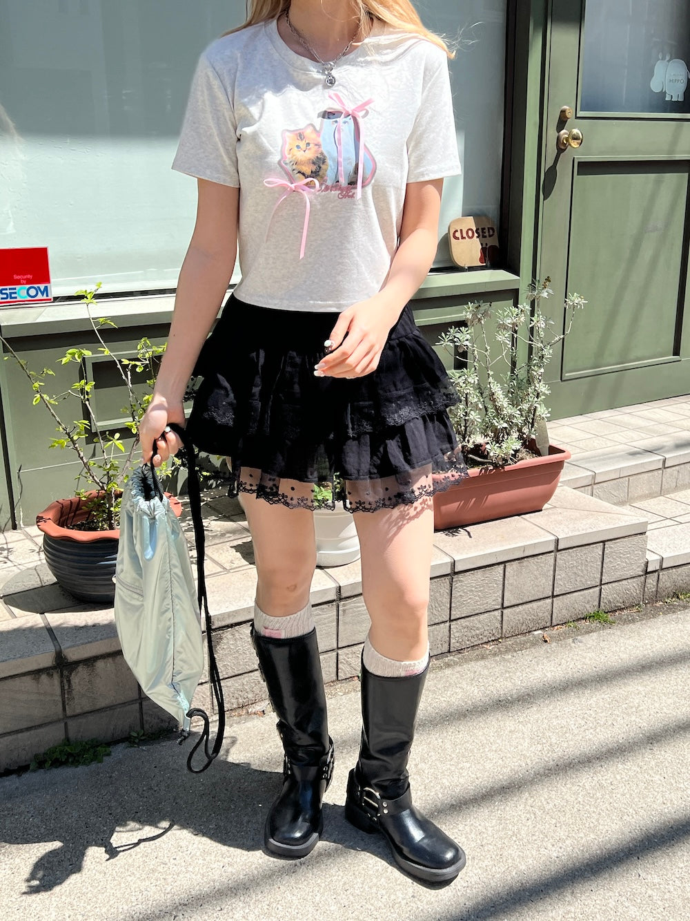<SL2251648> コットンティアードミニスカート