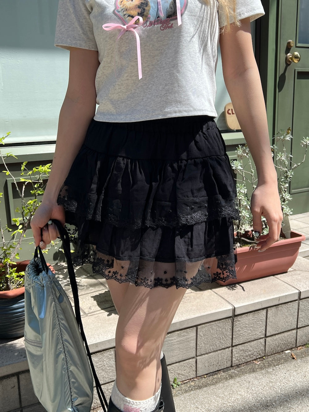 <SL2251648> コットンティアードミニスカート