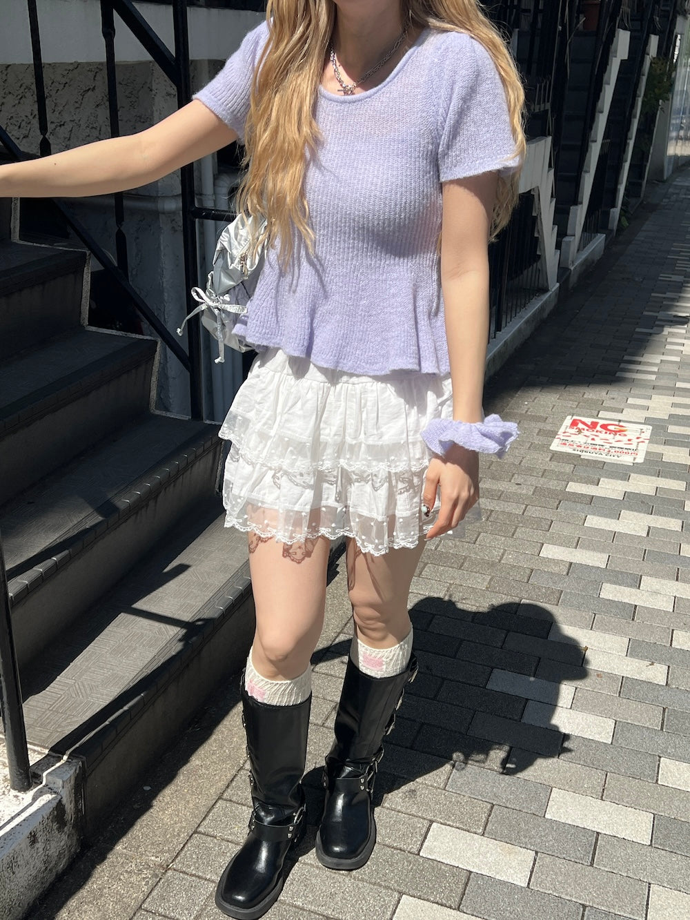<SL2251648> コットンティアードミニスカート