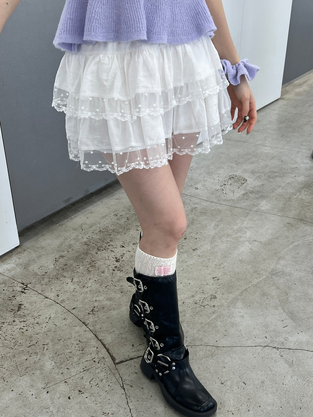 <SL2251648> コットンティアードミニスカート