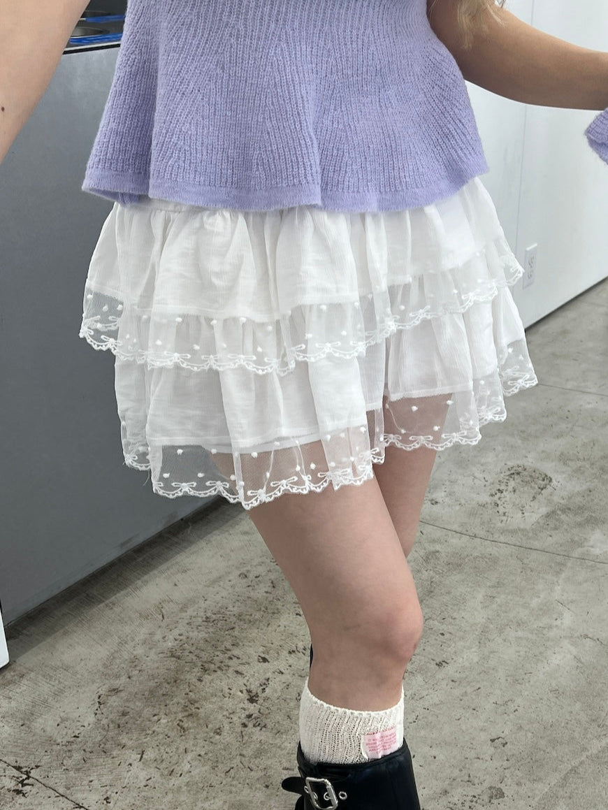 <SL2251648> コットンティアードミニスカート