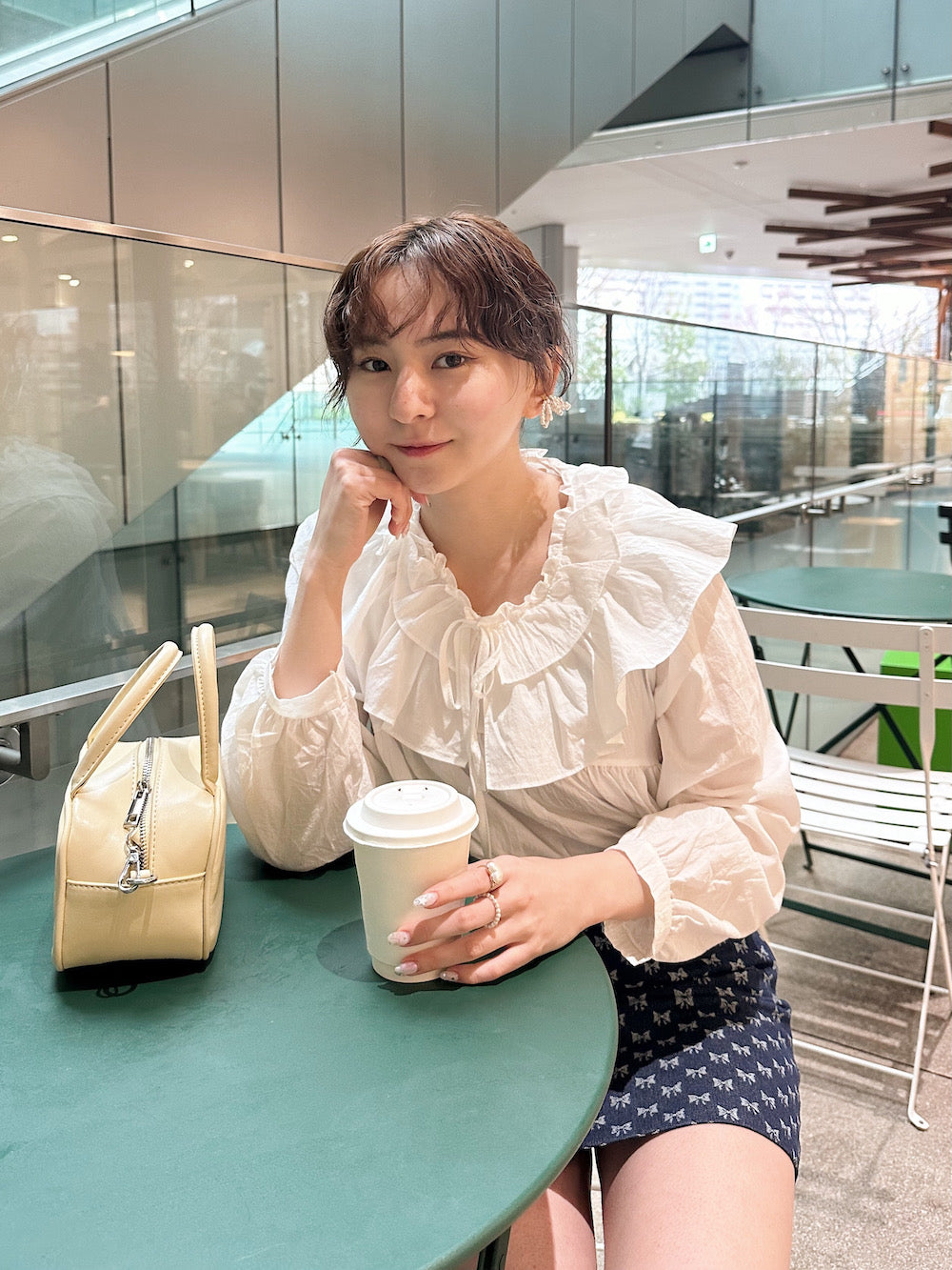 <SL2241624> double frill collar vintage blouse