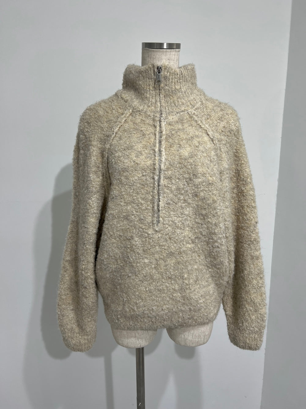 <SL2244613> ハーフジップもこもこBIGニット