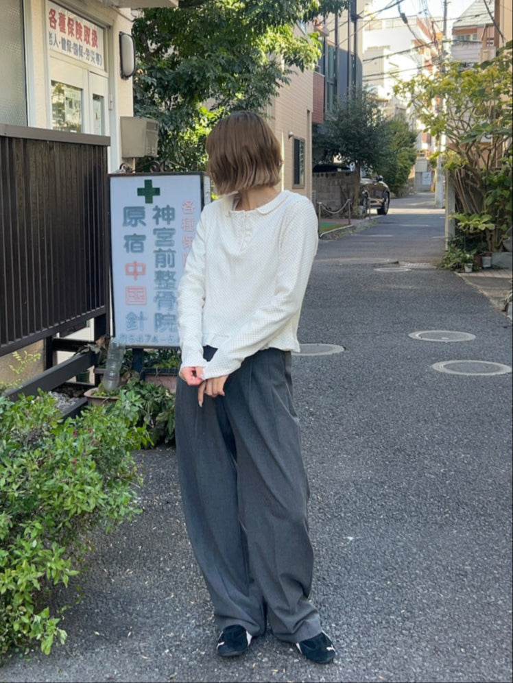 <SL2251665> ドットラウンドカラーヘンリートップス