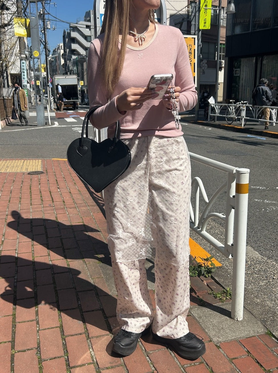 <SL2241606> リボンワンポイントトップス