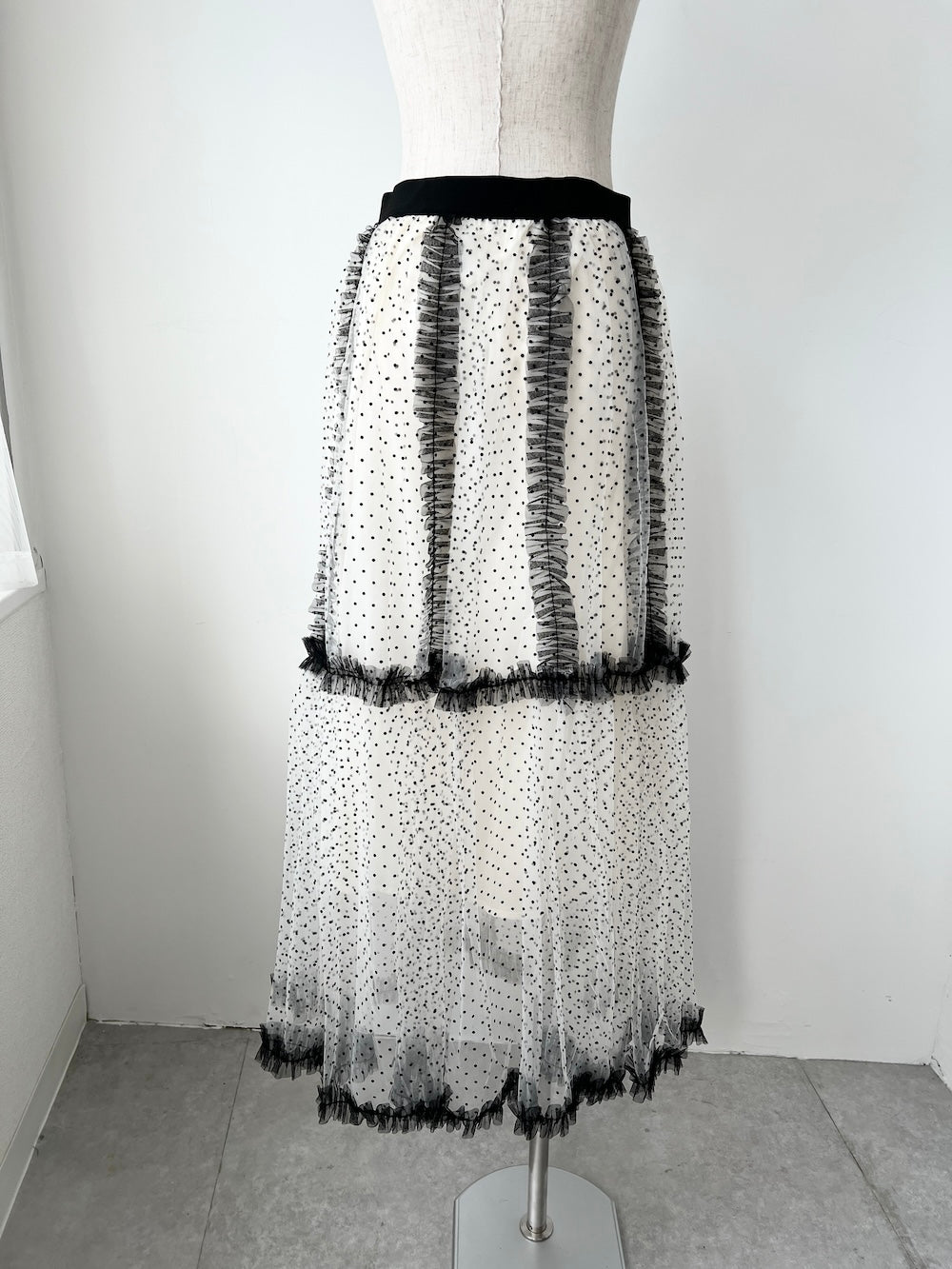 <SL2251647> ドットチュールロングスカート