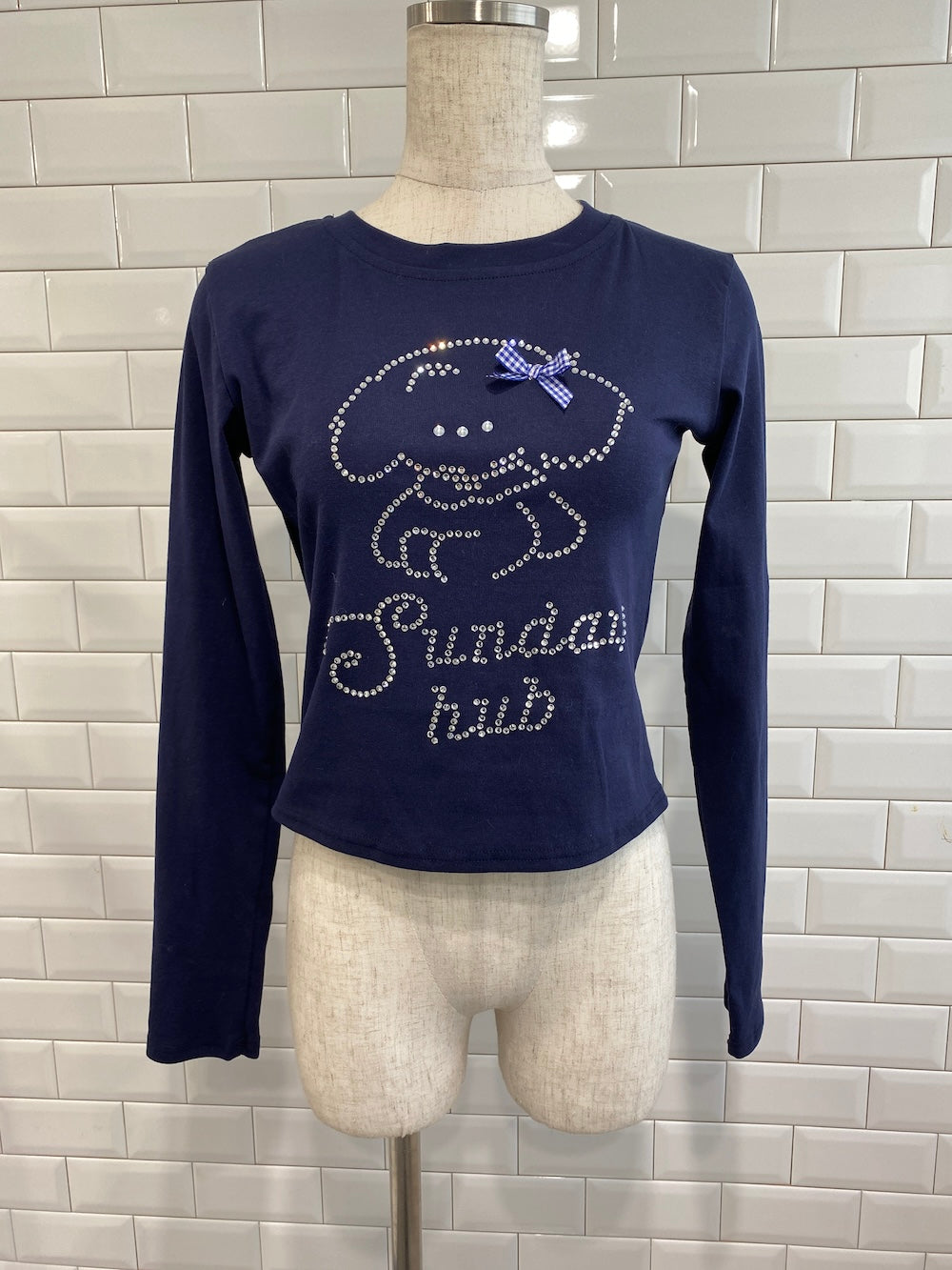 ※ラスト1点!<SL2251636> ラインストーンクロップドTシャツ