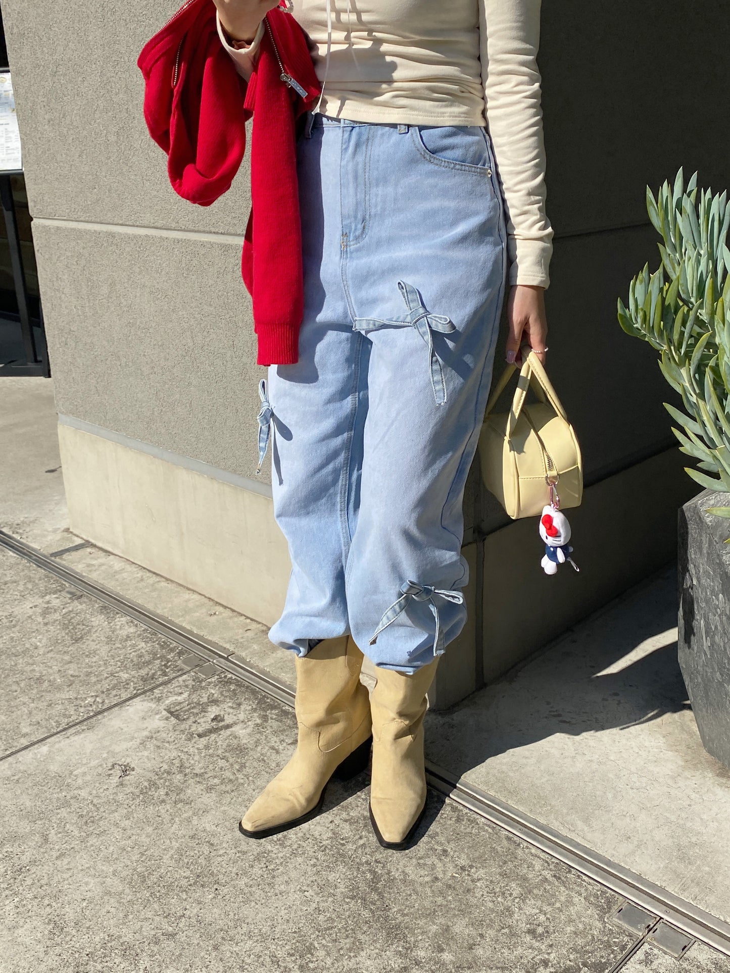<SL2234658> ribbon point denim