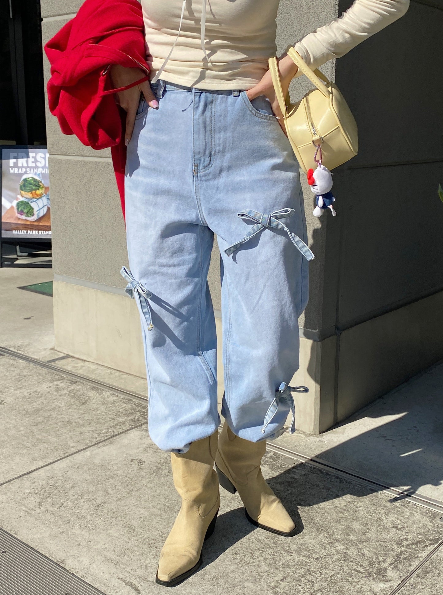 <SL2234658> ribbon point denim