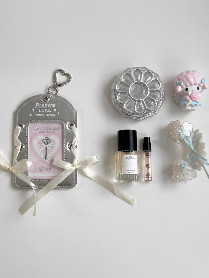 <WO4252604> レースアップリボンカードケース(white&pink SET)