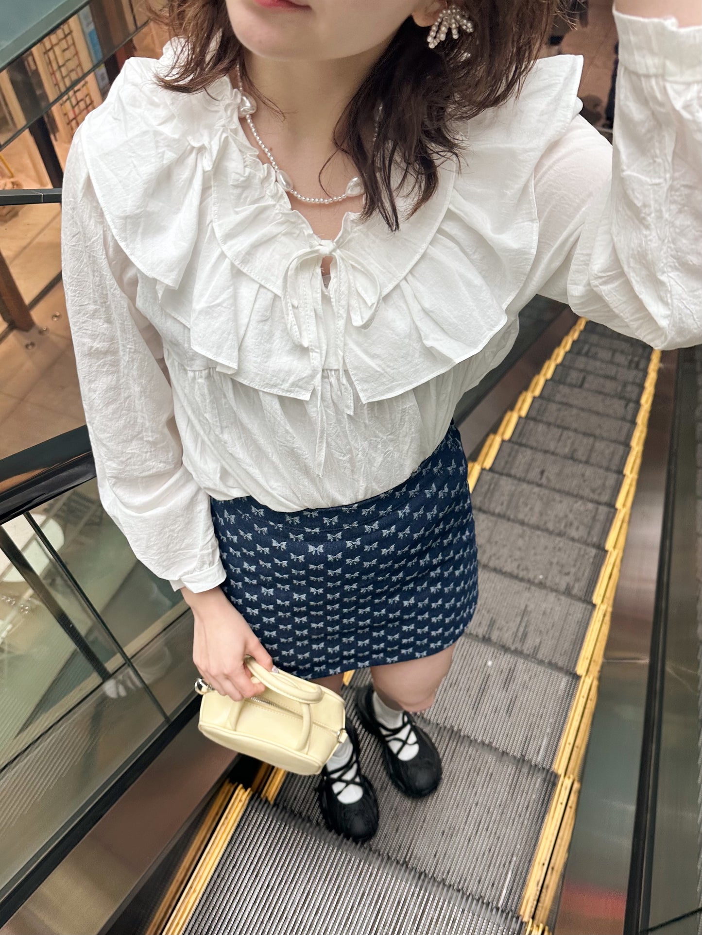 <SL2241624> double frill collar vintage blouse