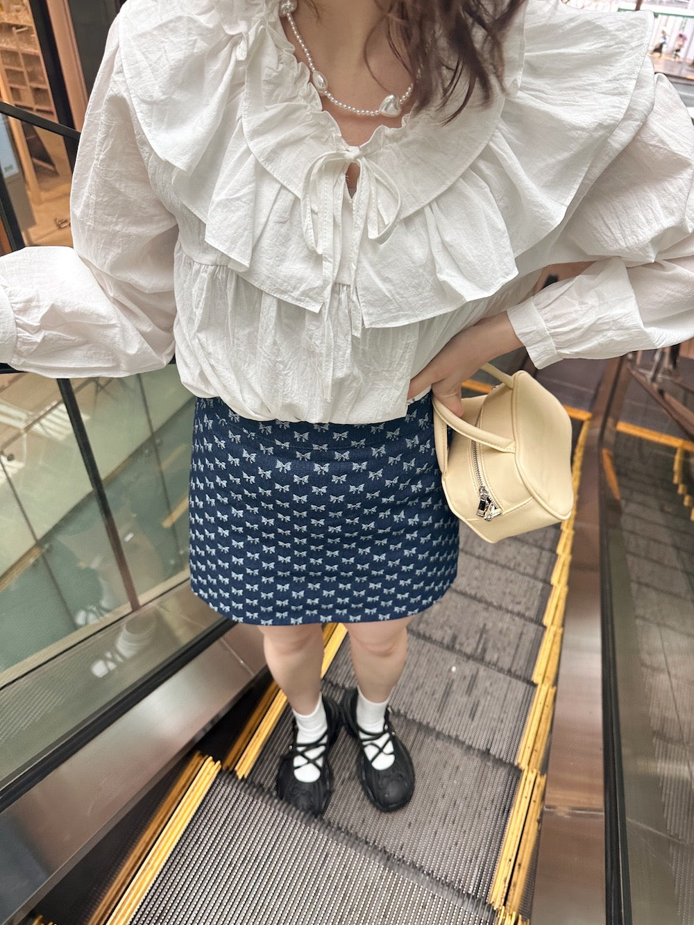 <SL2241624> double frill collar vintage blouse