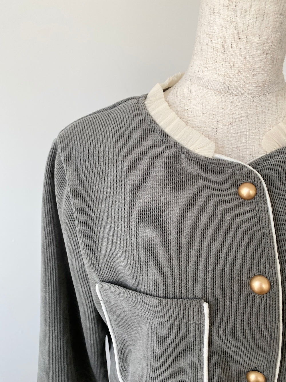 <LD2244905> カットコールノーカラージャケット