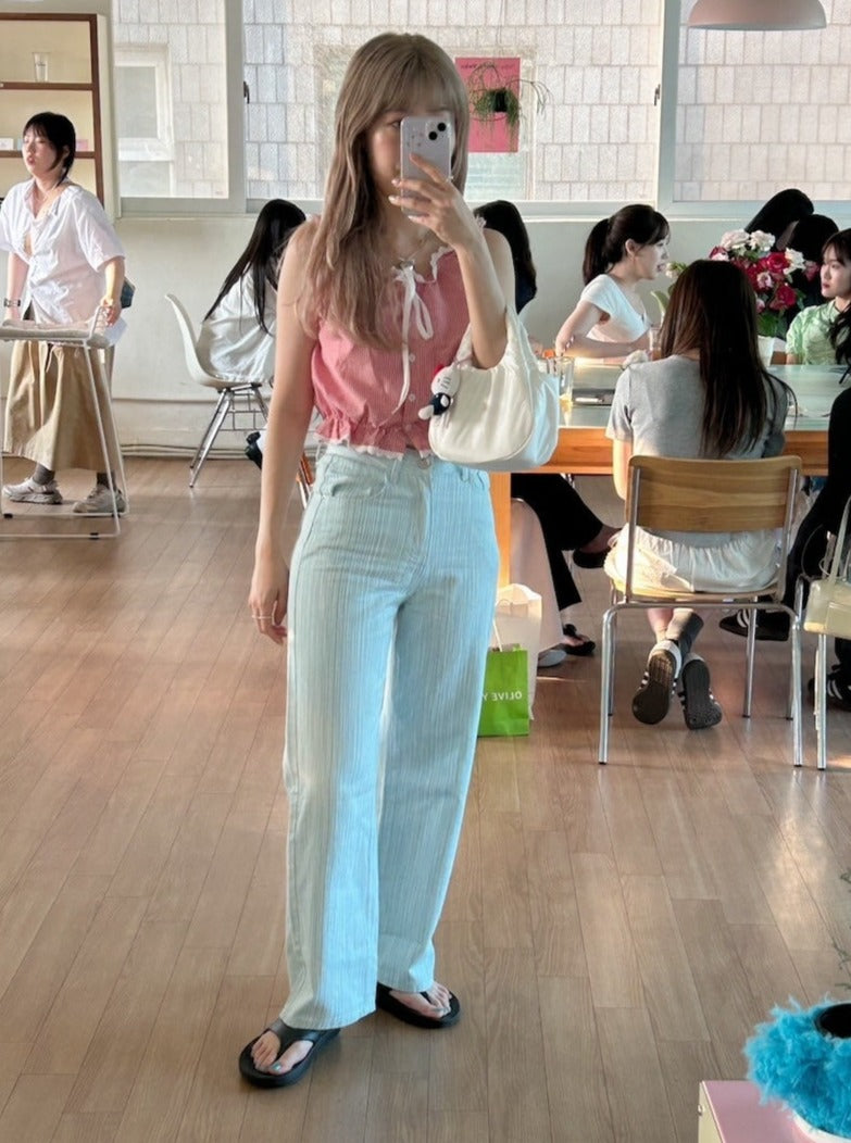 <SL2242648> stripe color pants