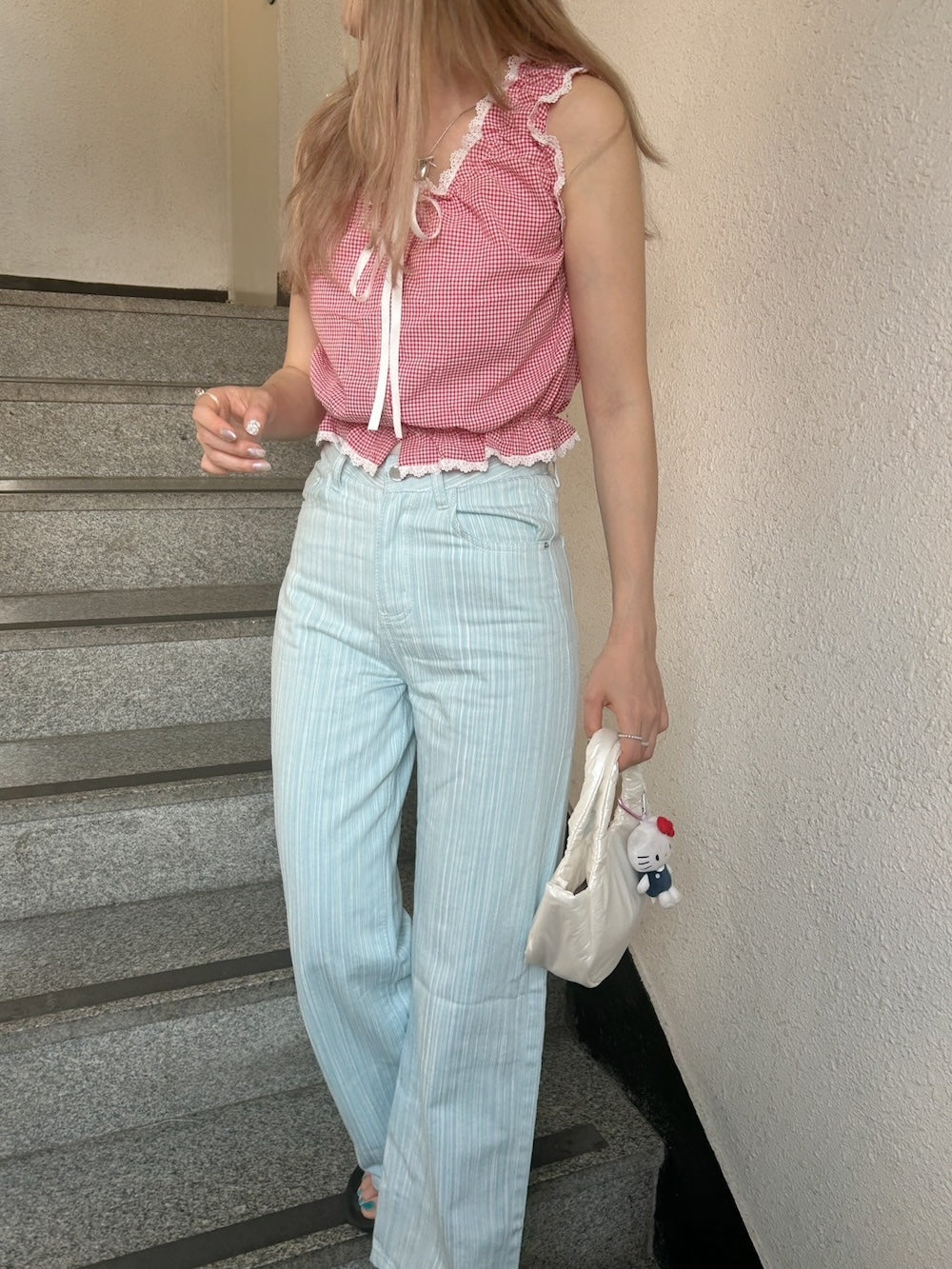 <SL2242648> stripe color pants