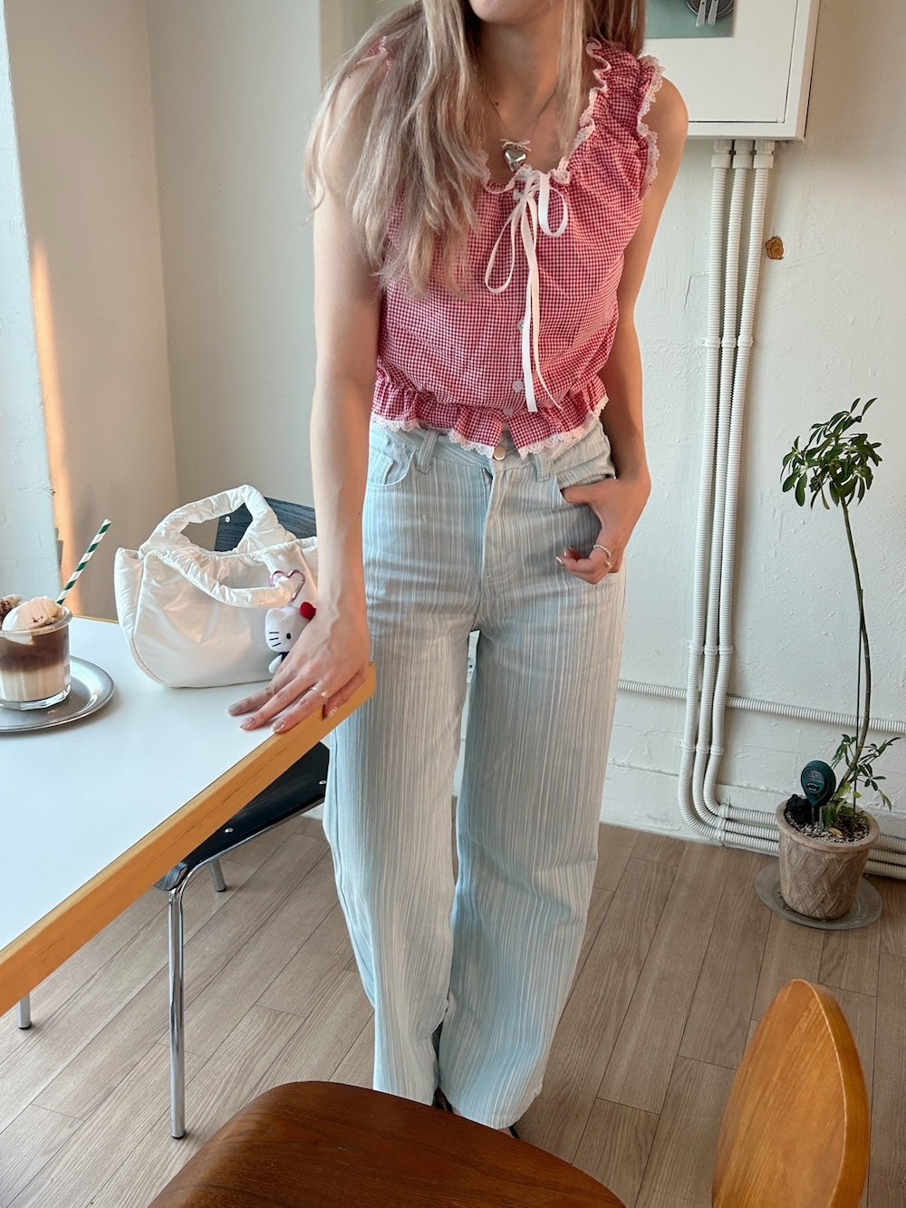 <SL2242648> stripe color pants