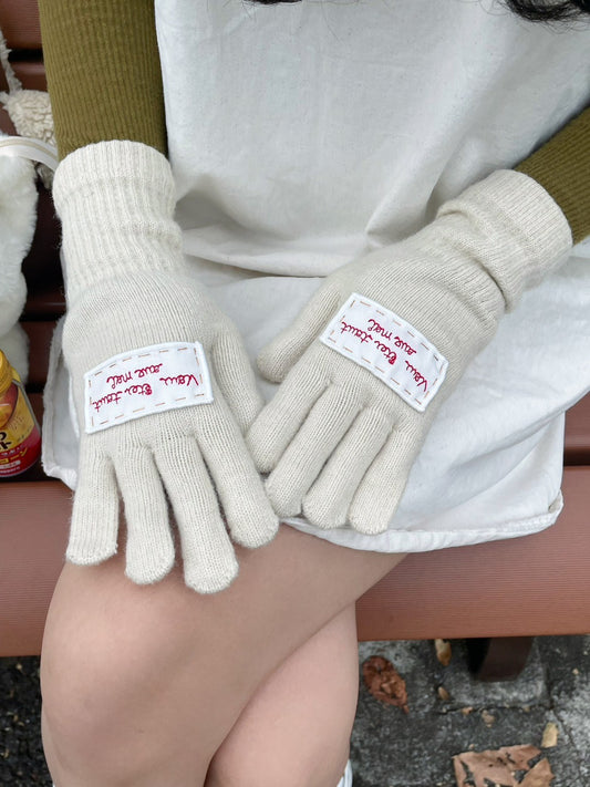 <QU4234202> フィンガーホール刺繍手袋